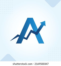 A letter business progress arrow modern creative premium logo design vector template