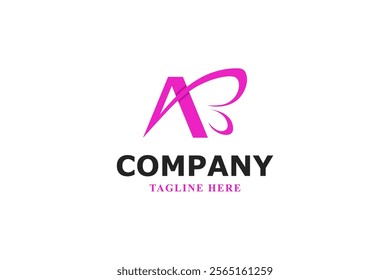 letter a and butterfly logo design