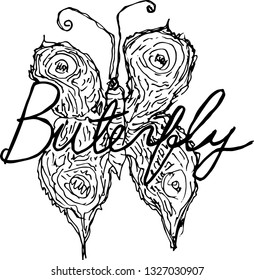 letter of butterfly - vector