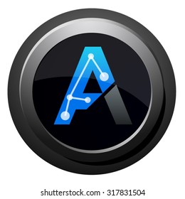 A letter, button icon