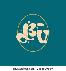 letter BV Elegant wedding alphabet. Typography luxury classic lettering serif fonts decorative logo vintage retro concept.
