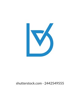 letter bv linked geometric linear logo vector 