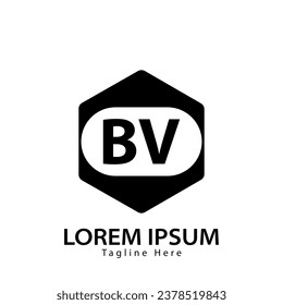 logotipo de la letra BV. B V. Diseño del logotipo BV ilustración vectorial para empresas creativas, empresas, industria
