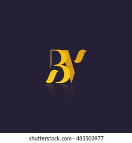 Letter BV that can be used as initial logo