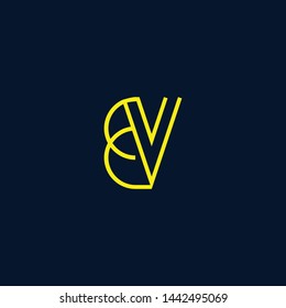 letter BV VB B Clean and Minimal Initial Based Logo Design