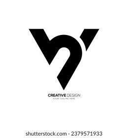 Letter bv or vb with modern lowercase creative monogram abstract logo