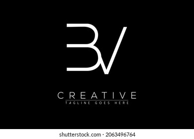 Buchstaben bv, vb, v, b, Abstrakte Anfangsbuchstaben Logo-Design des Buchstaben bv, vb, v, b