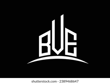 Letter BVE building vector monogram logo design template. Building Shape BVE logo.