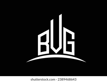 Letter BVG building vector monogram logo design template. Building Shape BVG logo.