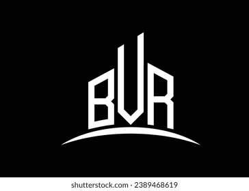 Letter BVR building vector monogram logo design template. Building Shape BVR logo.