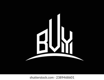 Letter BVY building vector monogram logo design template. Building Shape BVY logo.