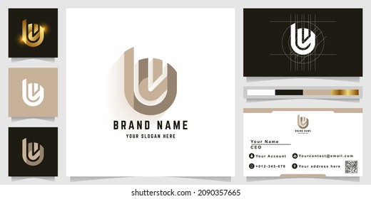 Letter bw or bu monogram logo with business card design