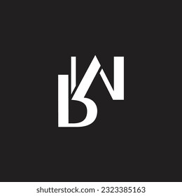 letter bw connect geometric simple logo vector 