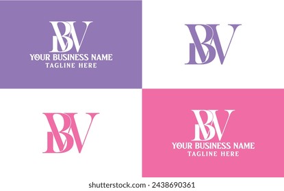Letter BW logo design, letter B and W icon design template