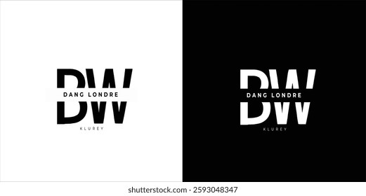 Letter BW Logo Design, Creative Minimal BW Monogram. abstract vector logo monogram. Print