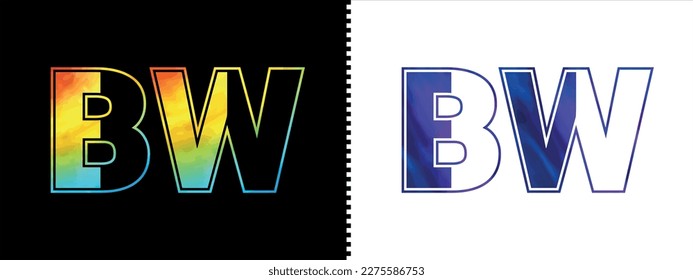 Letter BW logo design vector template. Creative modern luxurious logotype for corporate business identity