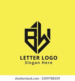 Letra BW logotipo design vetor