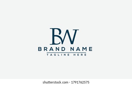 Letter BW logo icon design template elements 