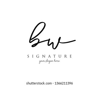 Letter BW Signature Logo Template - Vector