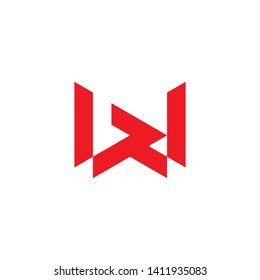 letter bw simple geometric line logo vector