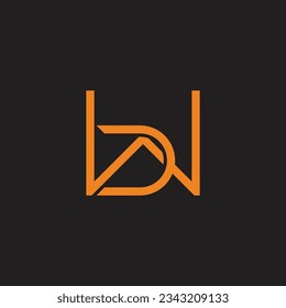 letter bw simple geometric line logo vector 