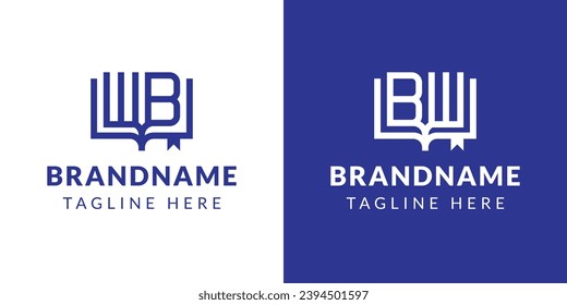Letter BW and WB Book Logo, suitable for business related to book with BW or WB initials