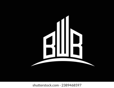 Letter BWB building vector monogram logo design template. Building Shape BWB logo.