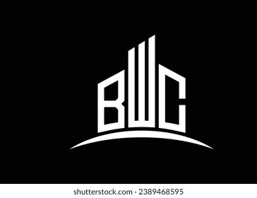 Letter BWC building vector monogram logo design template. Building Shape BWC logo.