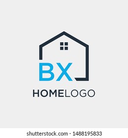 Letter BX Line House Real Estate Logo. home initial B Z concept. Construction logo template, Home and Real Estate icon, - vector
