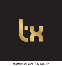 Letter bx tx linked lowercase logo design template elements. Gold letter Isolated on black  background. Suitable for business, consulting group company.