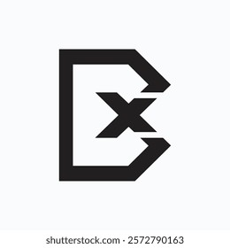 Letter Bx or Xb initial creative unique shape modern monogram logo