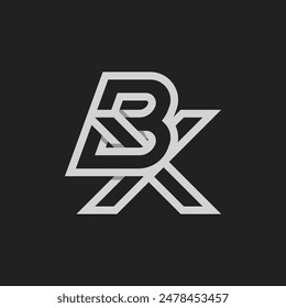Letter BX or XB Logo, Monogram Logo letter B with X combination, design logo template, vector illustration
 