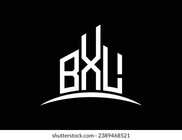 Letter BXL building vector monogram logo design template. Building Shape BXL logo.