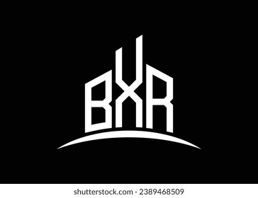 Letter BXR building vector monogram logo design template. Building Shape BXR logo.