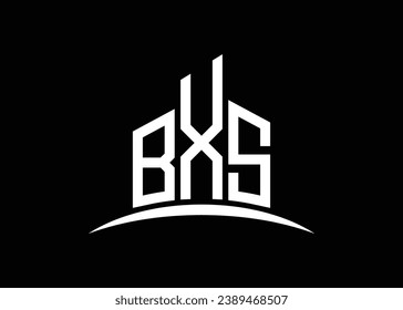 Letra BXS construcción de la plantilla de diseño del logotipo del vector. Construyendo el logotipo de Shape BXS.