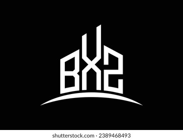 Letter BXZ building vector monogram logo design template. Building Shape BXZ logo.