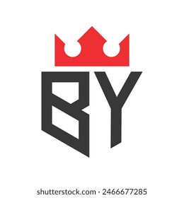 Letter BY Crown Logo. Crown on Letter BY Logo Design Vorlage