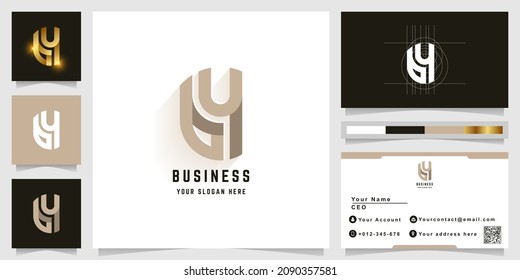 Letter by or GY monogram logo with business card design