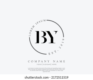 Carta POR logotipo de escritura manual inicial con firma y estilo dibujado a mano.