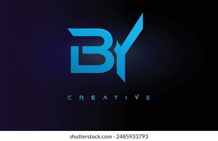 Letter BY logo design creative custom clean two alphabet logo
