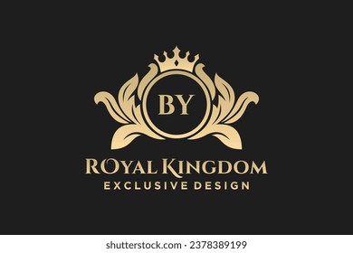 Letter BY  template logo Luxury. Monogram alphabet . Beautiful royal initials letter.