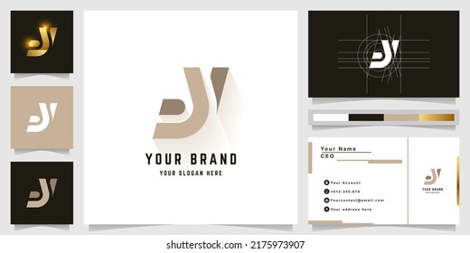 Brief mit oder mit einem Monogramm-Logo auf Visitenkartendesign