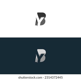 Letra BY, vector de línea geométrica simple YB