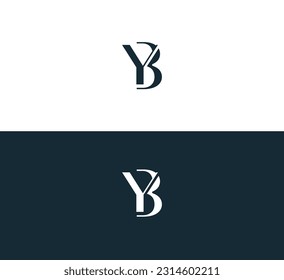 Letra BY, vector de línea geométrica simple YB