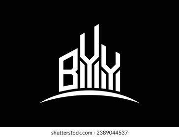 Letter BYY building vector monogram logo design template. Building Shape BYY logo.