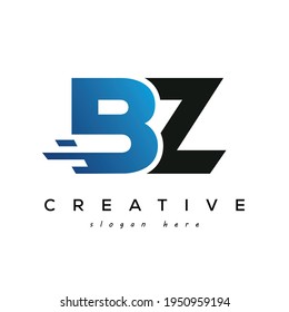 Letter BZ Fast Speed and e commerce Logo Design Element