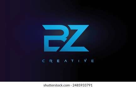 Letra BZ logo diseño creativo personalizado limpio dos alfabeto logo
