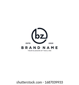 plantilla vectorial de diseño de logotipo BZ de letra