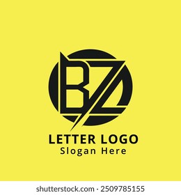 Letra BZ Vector de diseño de logotipo