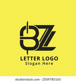 Letra BZ Vector de diseño de logotipo